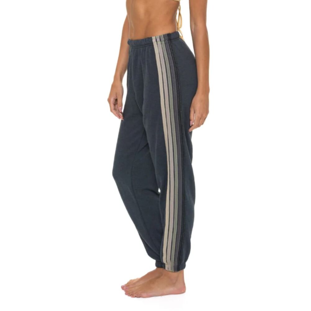 Aviator Nation 5 Stripr Sweatpants Charcoal/Grey Medium